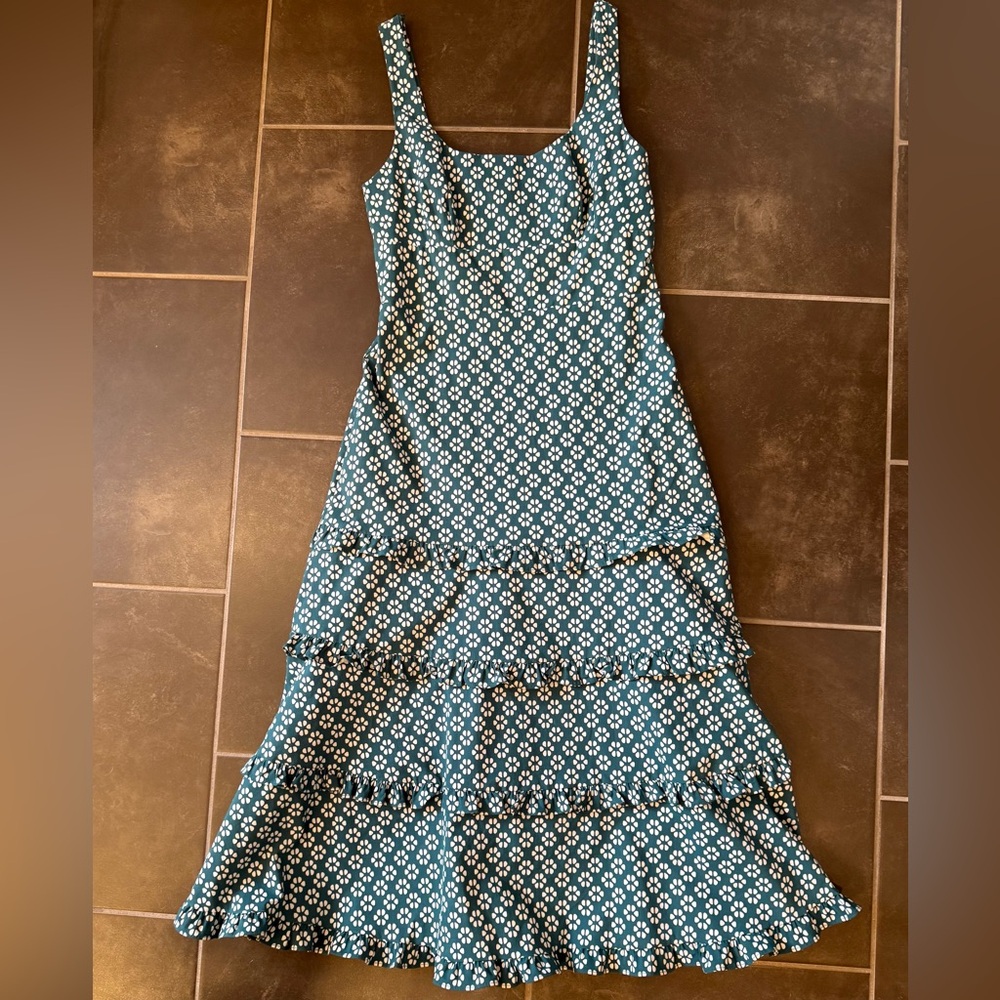 Anthropologie Square Neck Tiered Ruffle Dress - image 3